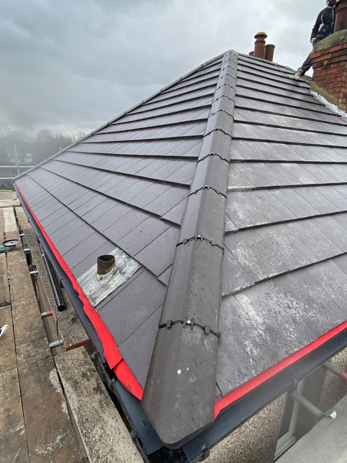 Hip Roof Re-tile & Dry Verge — roofing work in the South