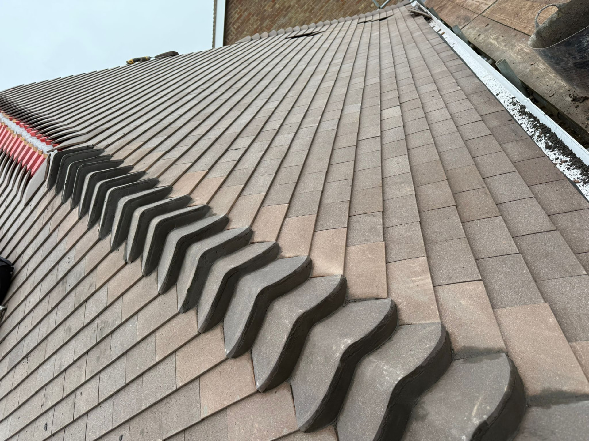 Bonnet Hip Tile Detail — roofing work in the South