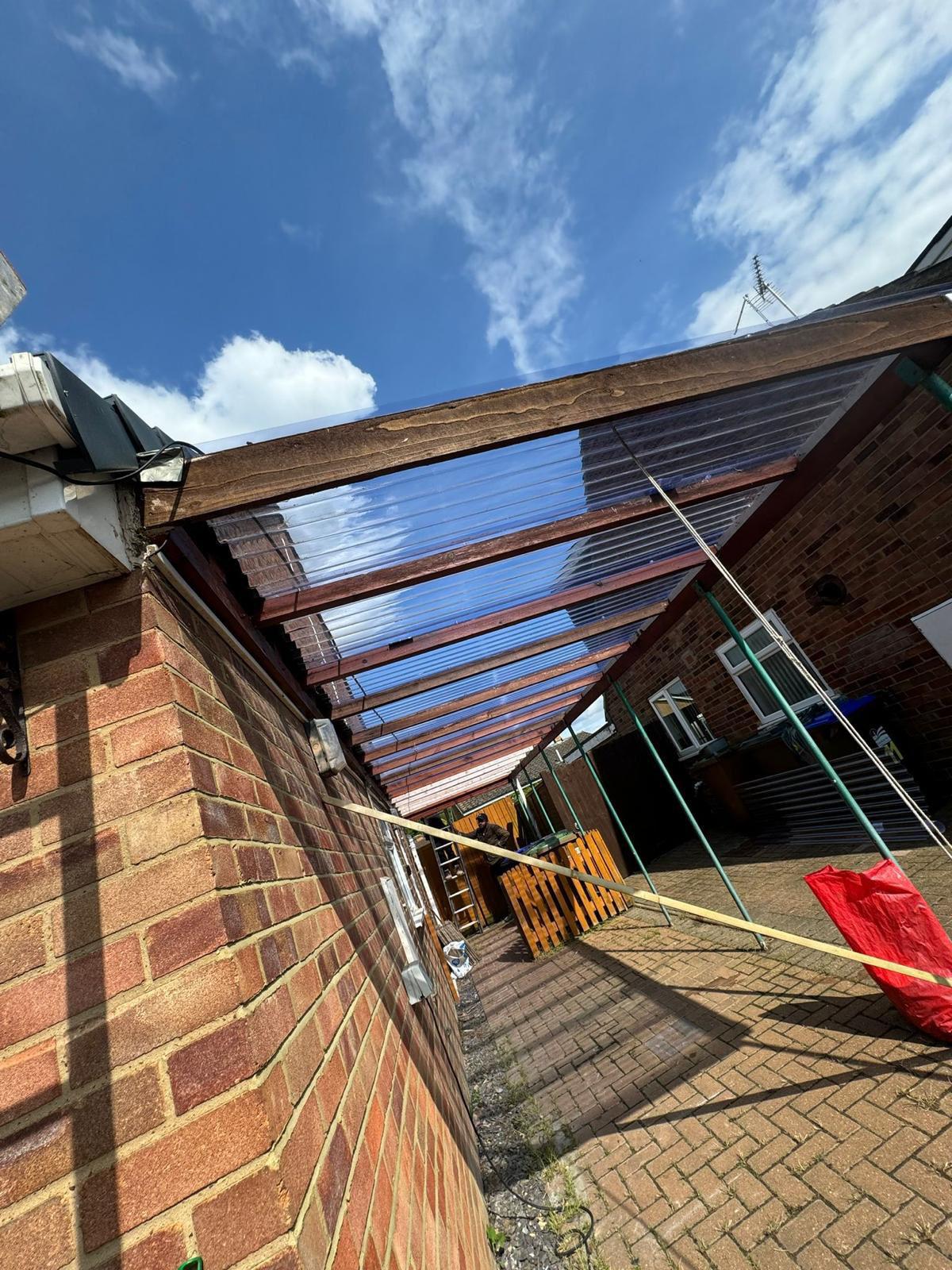Polycarbonate Canopy Roof — roofing work in the South