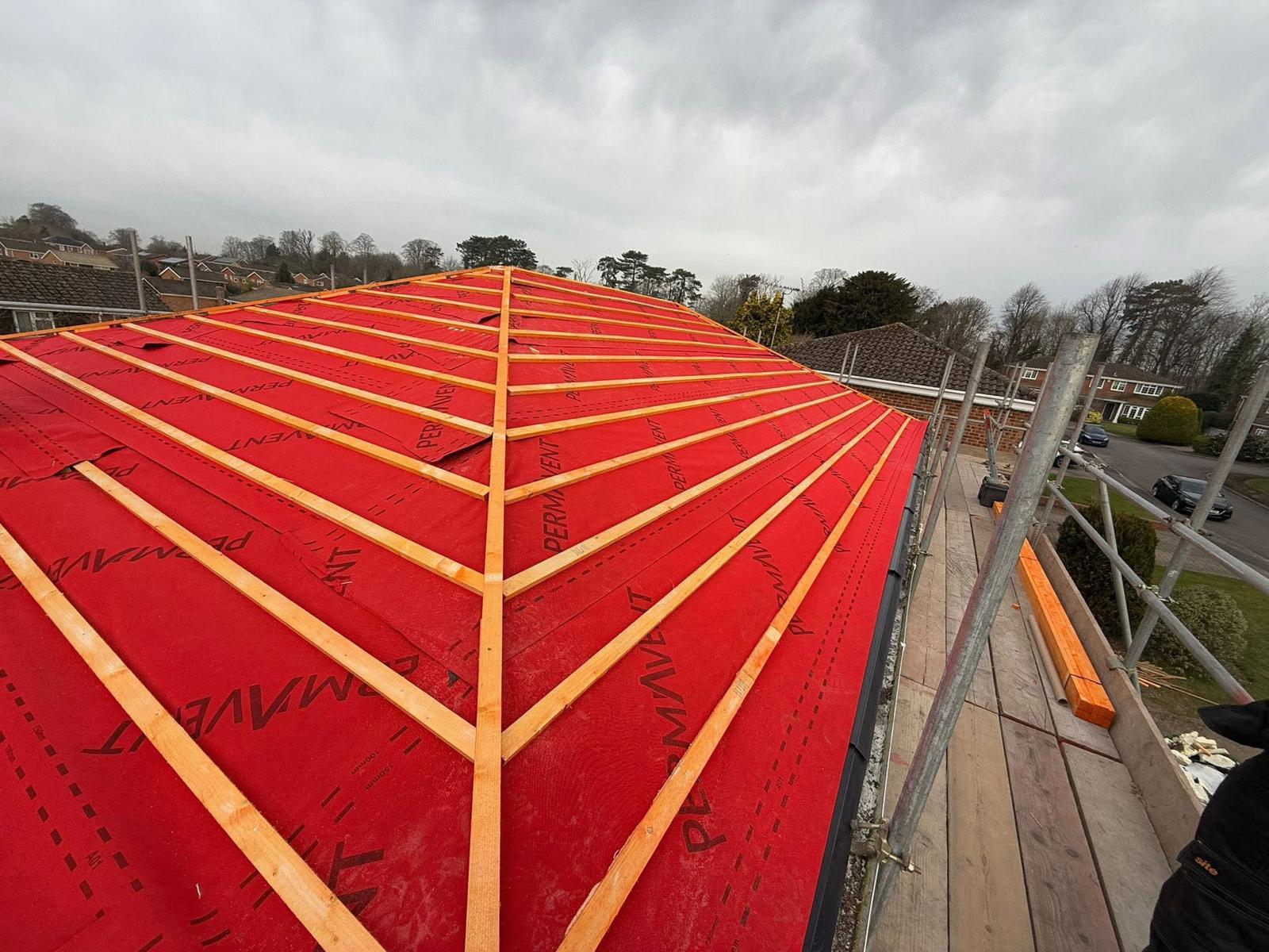 Hip Roof Battening Out — roofing work in the South