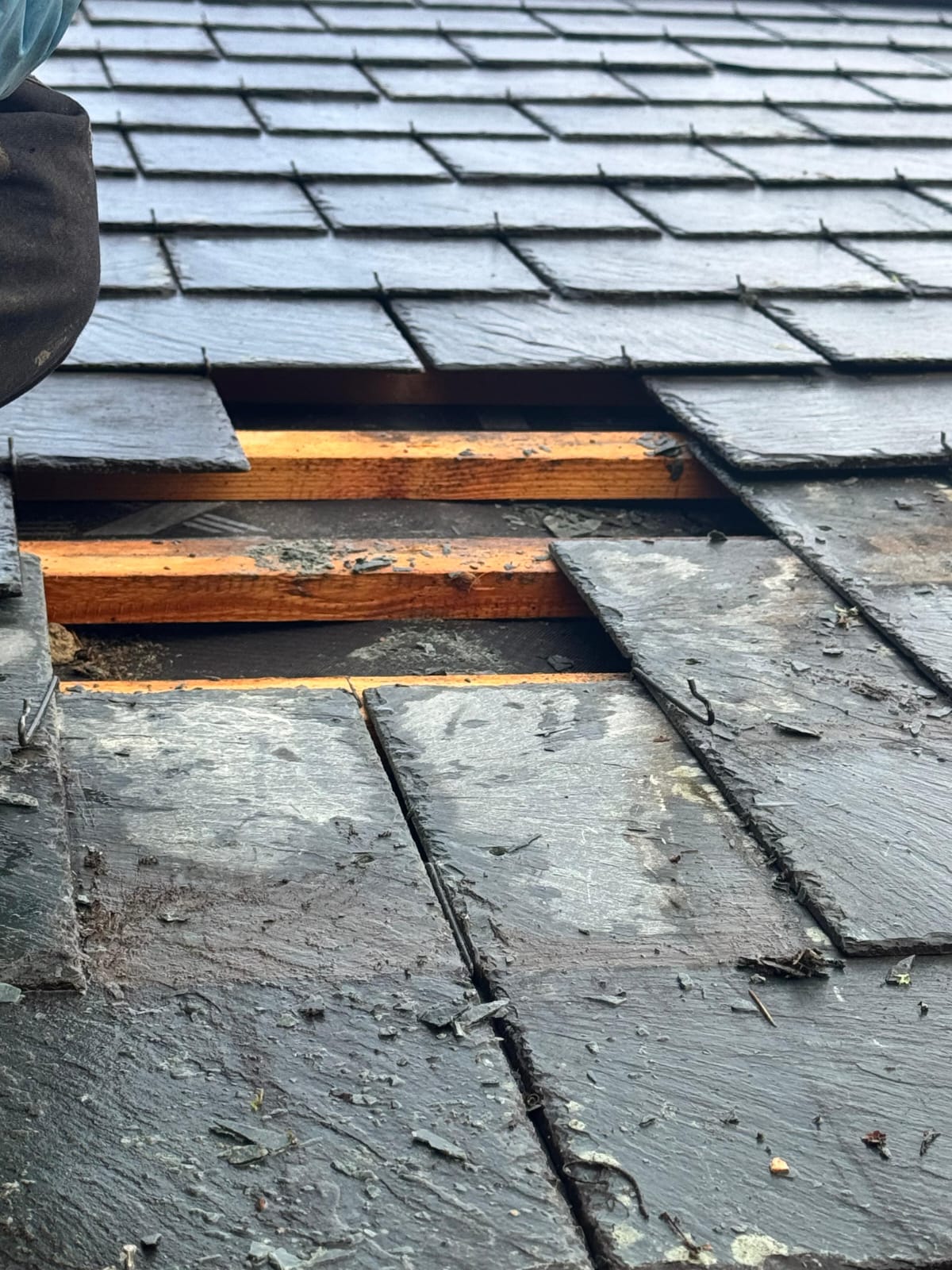 Slipped Slate Replacement — roofing work in the South