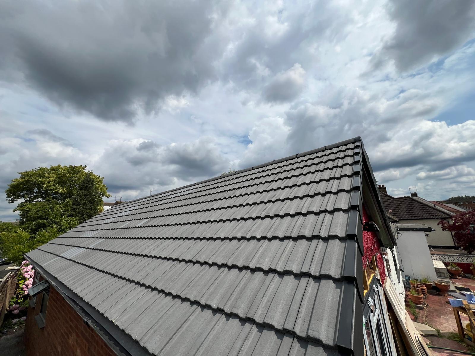 Garage Re-roof with Trims — roofing work in the South