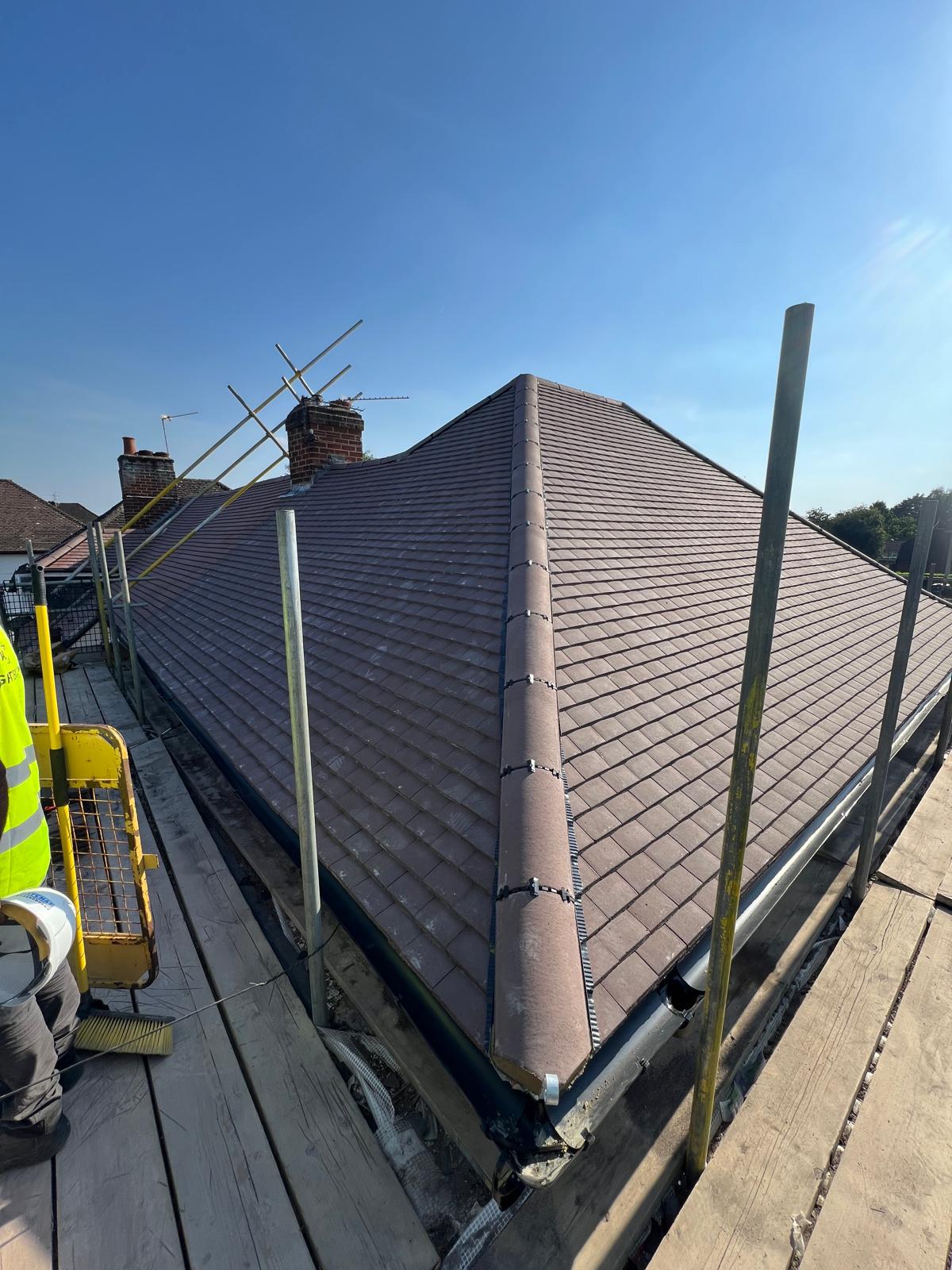 Plain Tile Hip Re-roof — roofing work in the South
