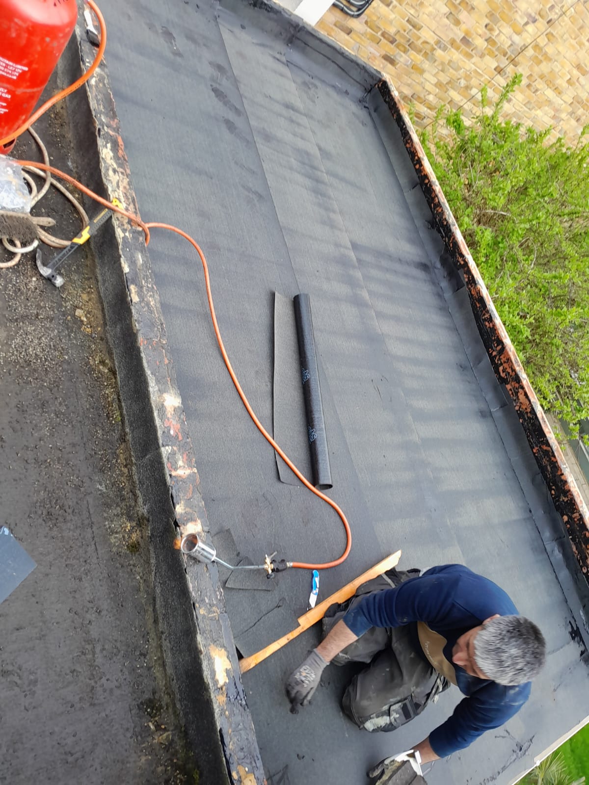 Torch-On Felt Flat Roof — roofing work in the South
